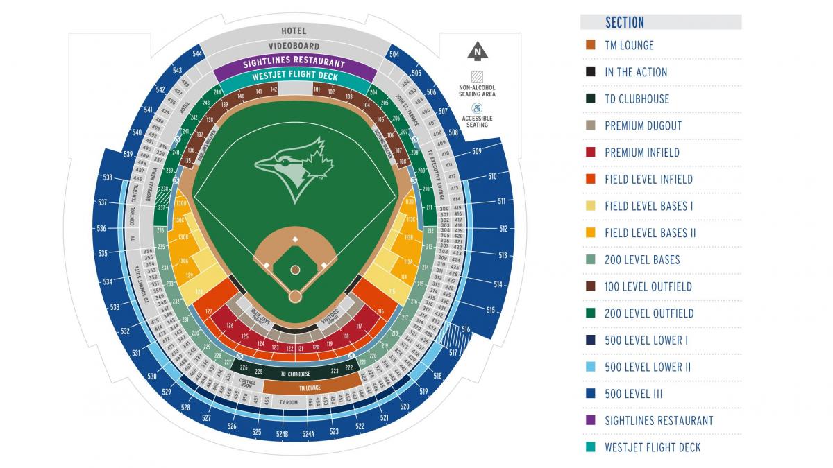 azul-jays-estadio-mapa-toronto-azul-jays-asentos-mapa-canad